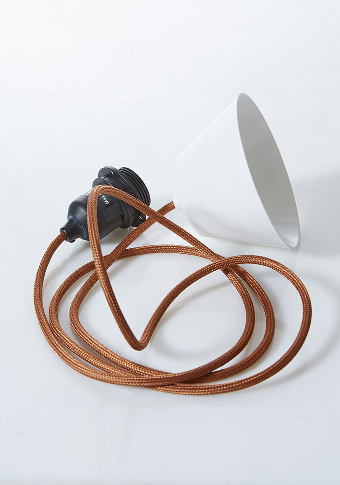 Takupphäng 2m svart E27 korall/koppar