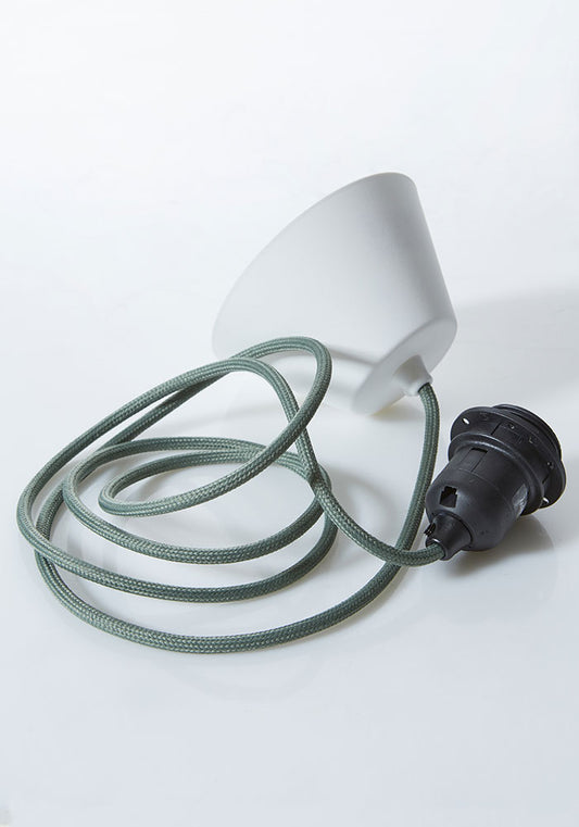 Takupphäng 2m svart E27 salviagrön