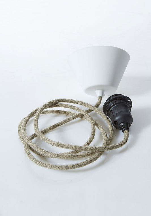 Takupphäng 2m svart E27 linne natur