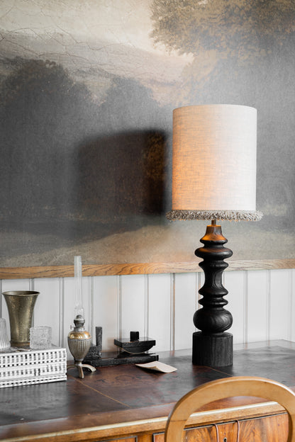 LampskärmCylinder D29 lin frans natur