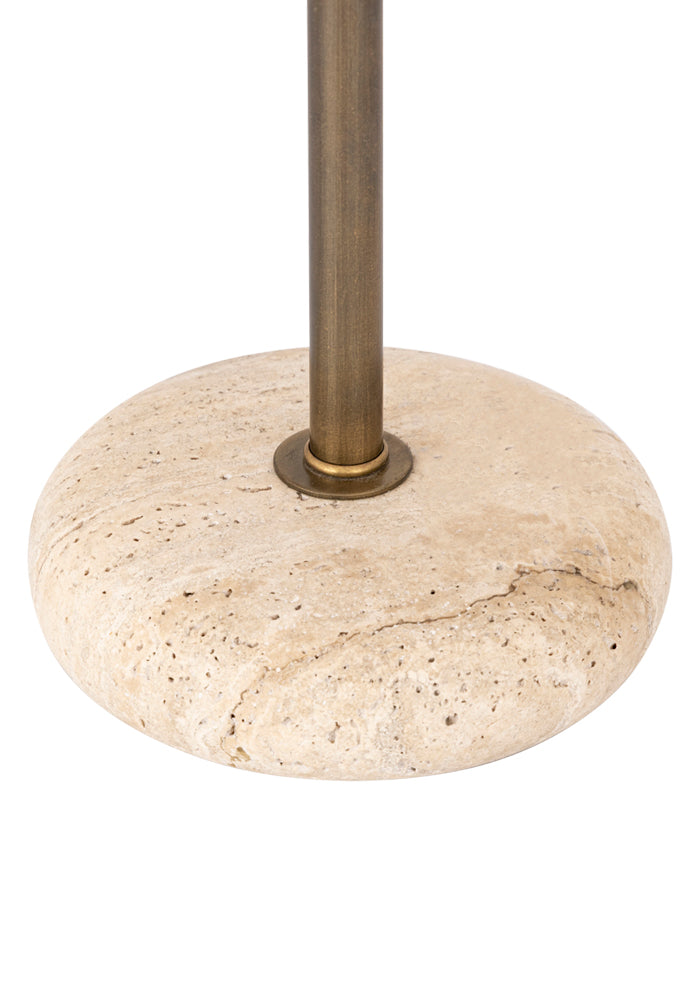 Eris Lampfot- travertin antikmässing