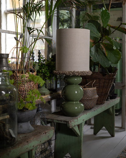 LampskärmCylinder D29 lin frans natur