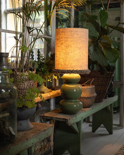 LampskärmCylinder D29 lin frans natur