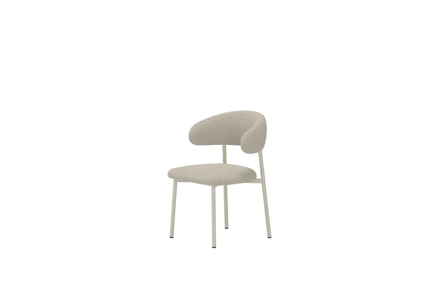 Vind Lillholmen Dining Chair 2-Pack - Beige Steel Frame / Beige Boucle fabric